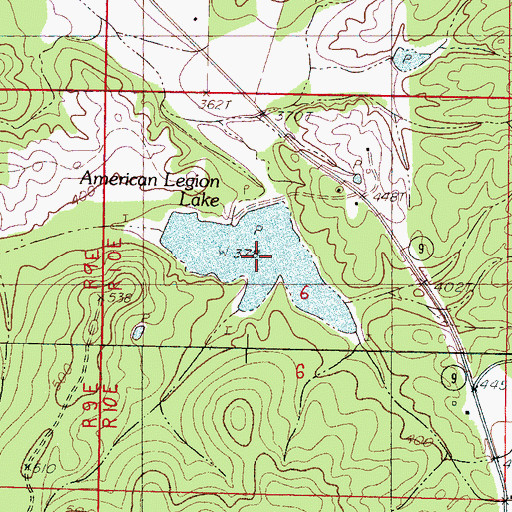 Topographic Map of American Legion, MS