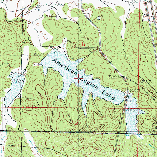 Topographic Map of American Legion Lake, MS