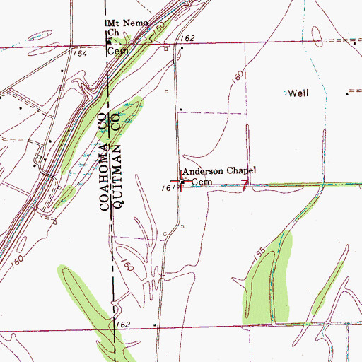 Topographic Map of Anderson Chapel, MS