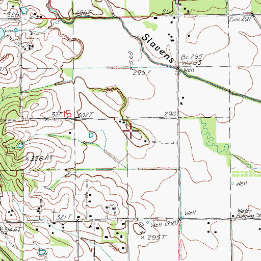 Topographic Map of Township of Hurricane, AR