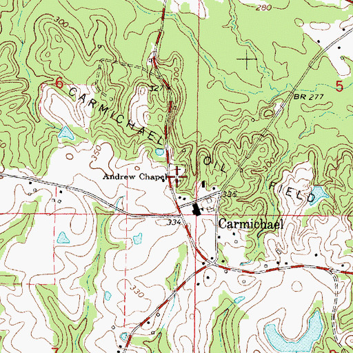 Topographic Map of Andrew Chapel, MS