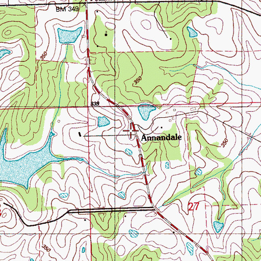 Topographic Map of Annandale, MS