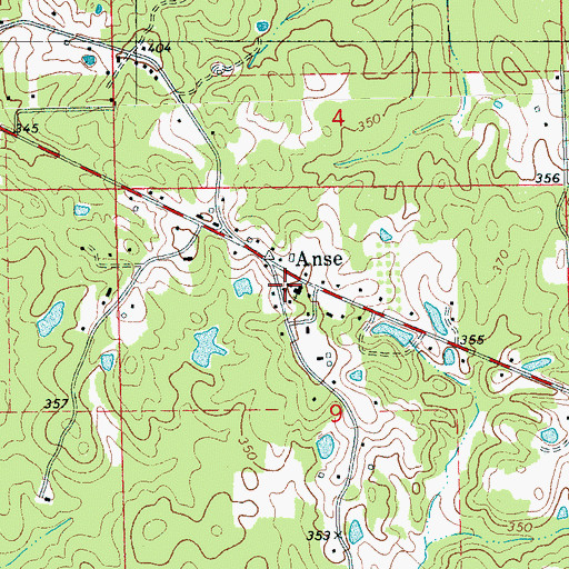 Topographic Map of Anse, MS