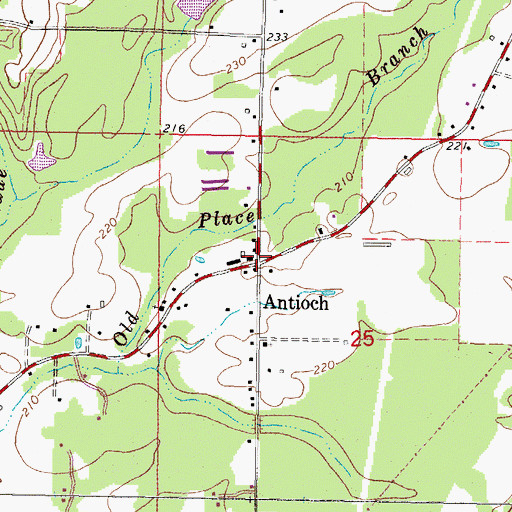 Topographic Map of Antioch, MS