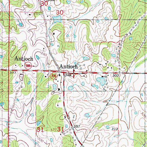 Topographic Map of Antioch, MS