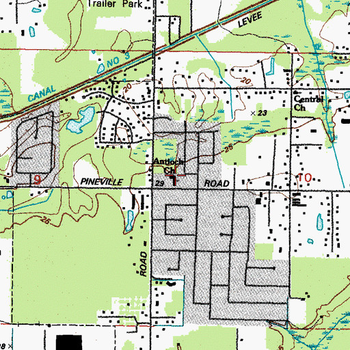 Topographic Map of Antioch Church, MS