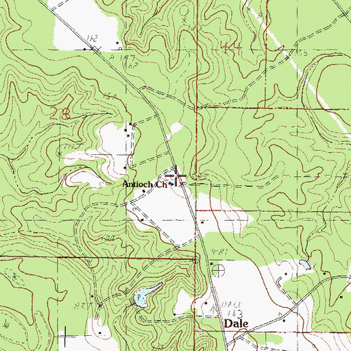 Topographic Map of Antioch Church, MS