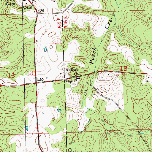 Topographic Map of Antioch Church, MS