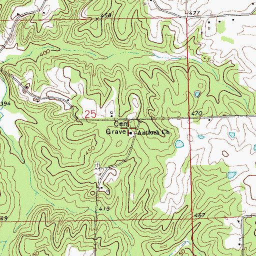 Topographic Map of Antioch Church, MS