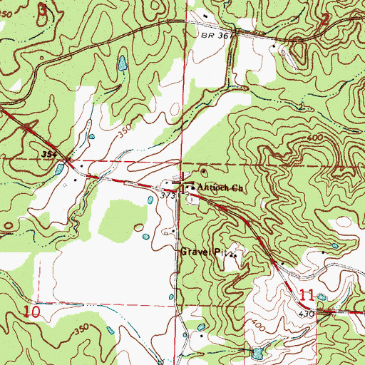 Topographic Map of Antioch Church, MS