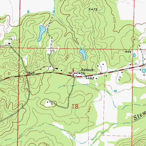 Topographic Map of Antioch Church, MS