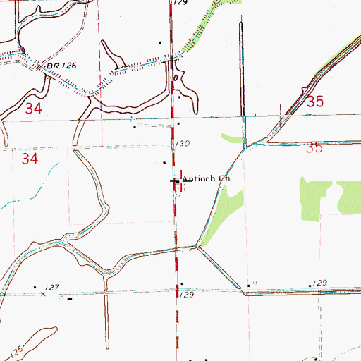 Topographic Map of Antioch Church, MS