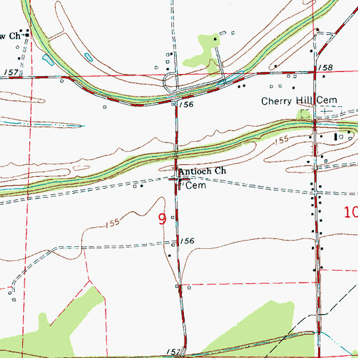 Topographic Map of Antioch Church, MS