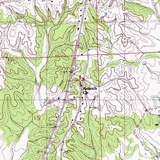 Topographic Map of Antioch Church, MS