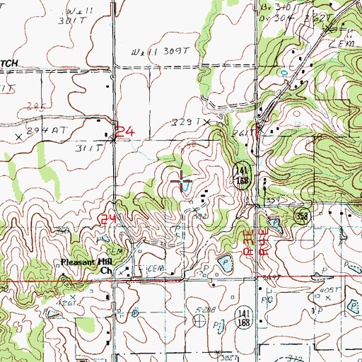 Topographic Map of Township of Salem, AR