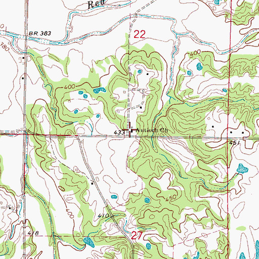 Topographic Map of Antioch Church, MS