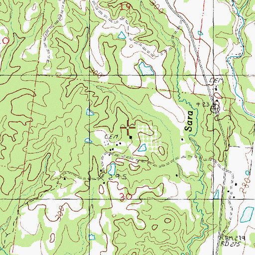 Topographic Map of Arcole Cemetery, MS