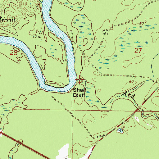 Topographic Map of Ard Branch, MS