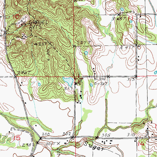 Topographic Map of Township of Sugar Creek, AR