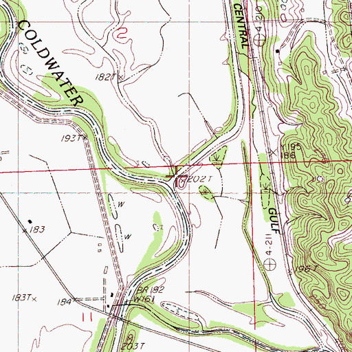 Topographic Map of Arkabutla Creek, MS