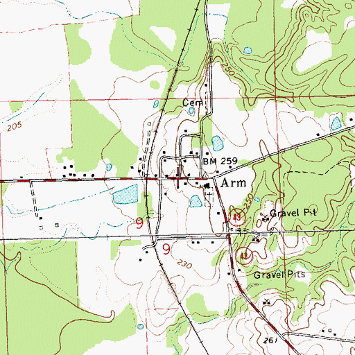 Topographic Map of Arm, MS