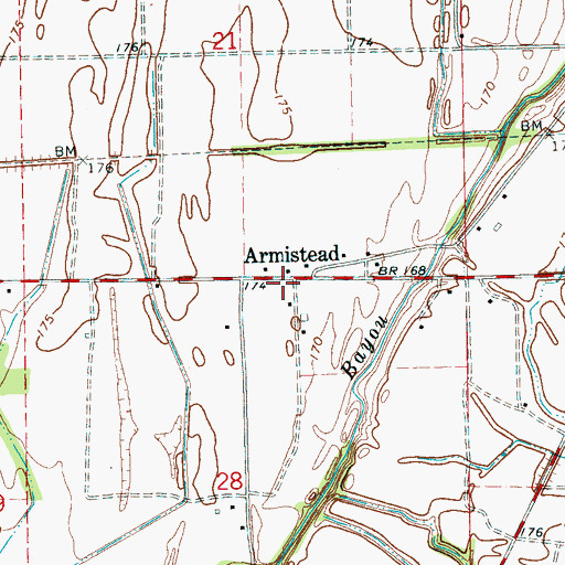 Topographic Map of Armistead, MS