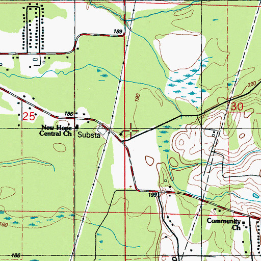 Topographic Map of Armstrong Church, MS