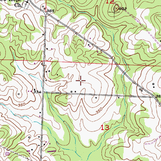 Topographic Map of Township of Bodcaw, AR
