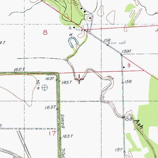 Topographic Map of Ash Log Bayou, MS