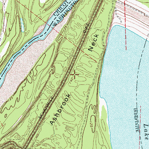Topographic Map of Ashbrook Neck, MS