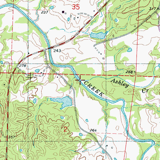 Topographic Map of Ashley Creek, MS