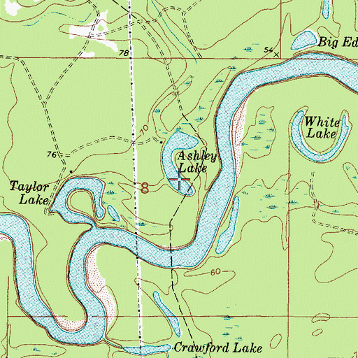 Topographic Map of Ashley Lake, MS