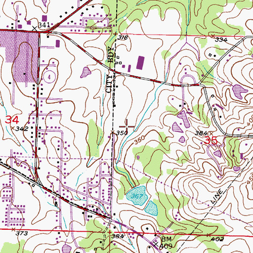 Topographic Map of Township of De Roan, AR