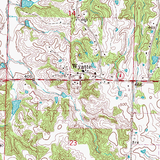 Topographic Map of Wyatte, MS