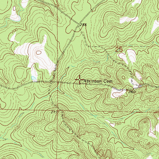 Topographic Map of Atkinson Cemetery, MS