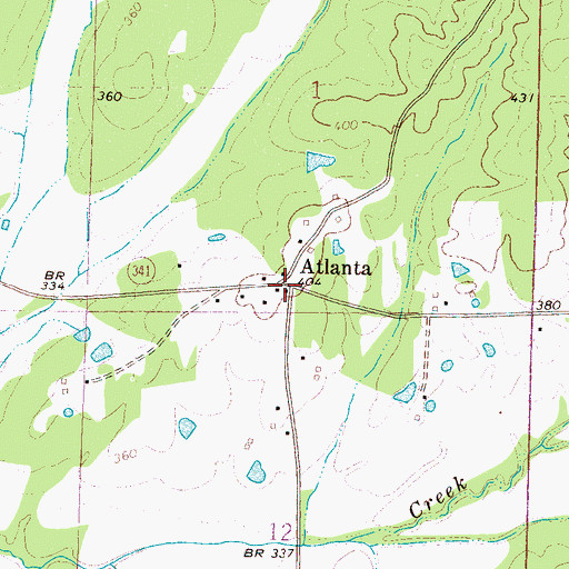 Topographic Map of Atlanta, MS
