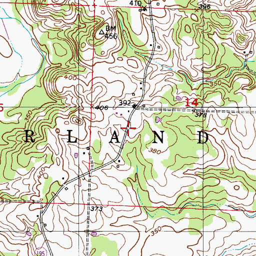 Topographic Map of Township of Garland, AR