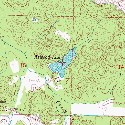 Topographic Map of Atwood Lake, MS
