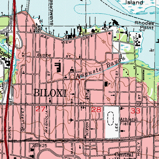 Topographic Map of Auguste Bayou, MS