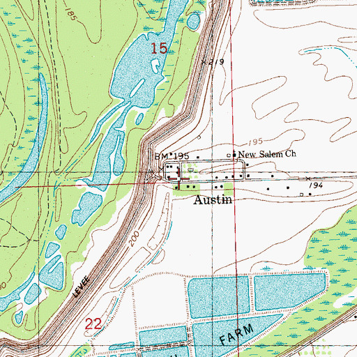 Topographic Map of Austin, MS