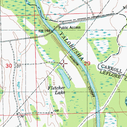 Topographic Map of Avalon Cut-Off, MS