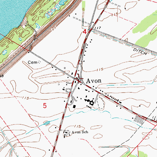 Topographic Map of Avon, MS