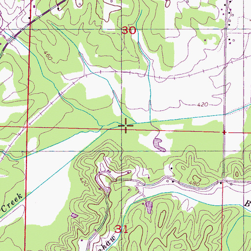 Topographic Map of Babb Branch, MS