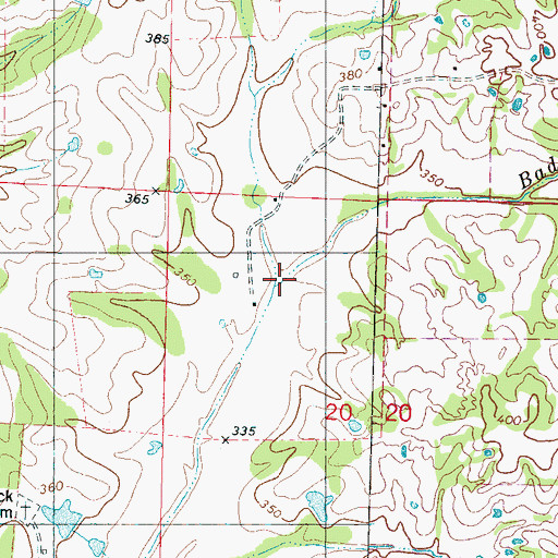Topographic Map of Bad Branch Creek, MS