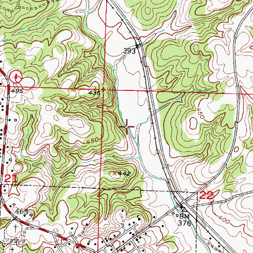 Topographic Map of Township of Ozan, AR
