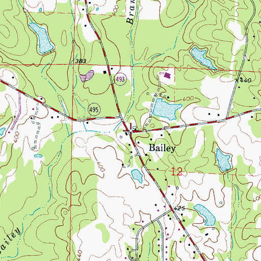 Topographic Map of Bailey, MS
