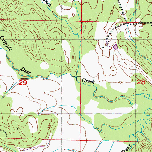 Topographic Map of Bailey Branch, MS