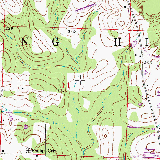 Topographic Map of Township of Springhill, AR
