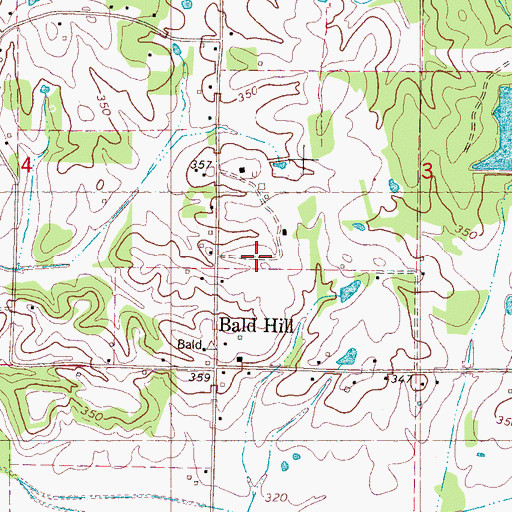 Topographic Map of Bald Hill, MS