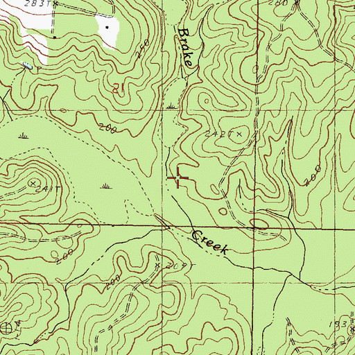 Topographic Map of Ball Hill Reed Brake, MS